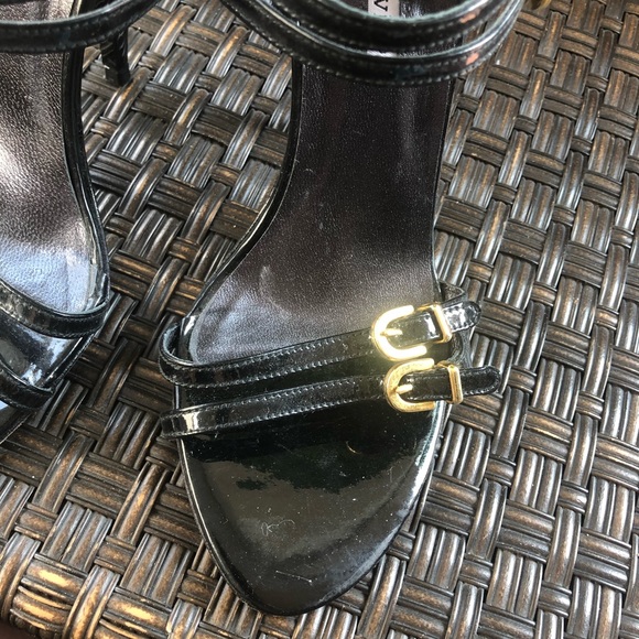 Charles David Black Strappy Open-Toe Heels - 8 - Picture 6 of 7